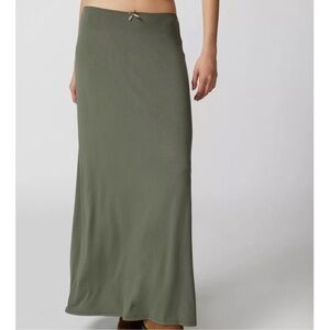 Urban Outfitters Sage Green Maxi Slip Skirt